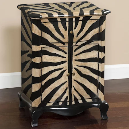 Accent Table with Zebra Print Finish